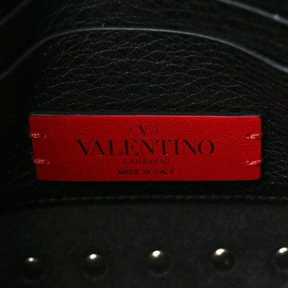 Valentino Garavani Grainy Calfskin Small Rockstud Top Handle Bag Black 6 of 9