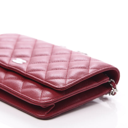 Chanel Caviar Quilted Wallet On Chain WOC Dark Red 8 of 10