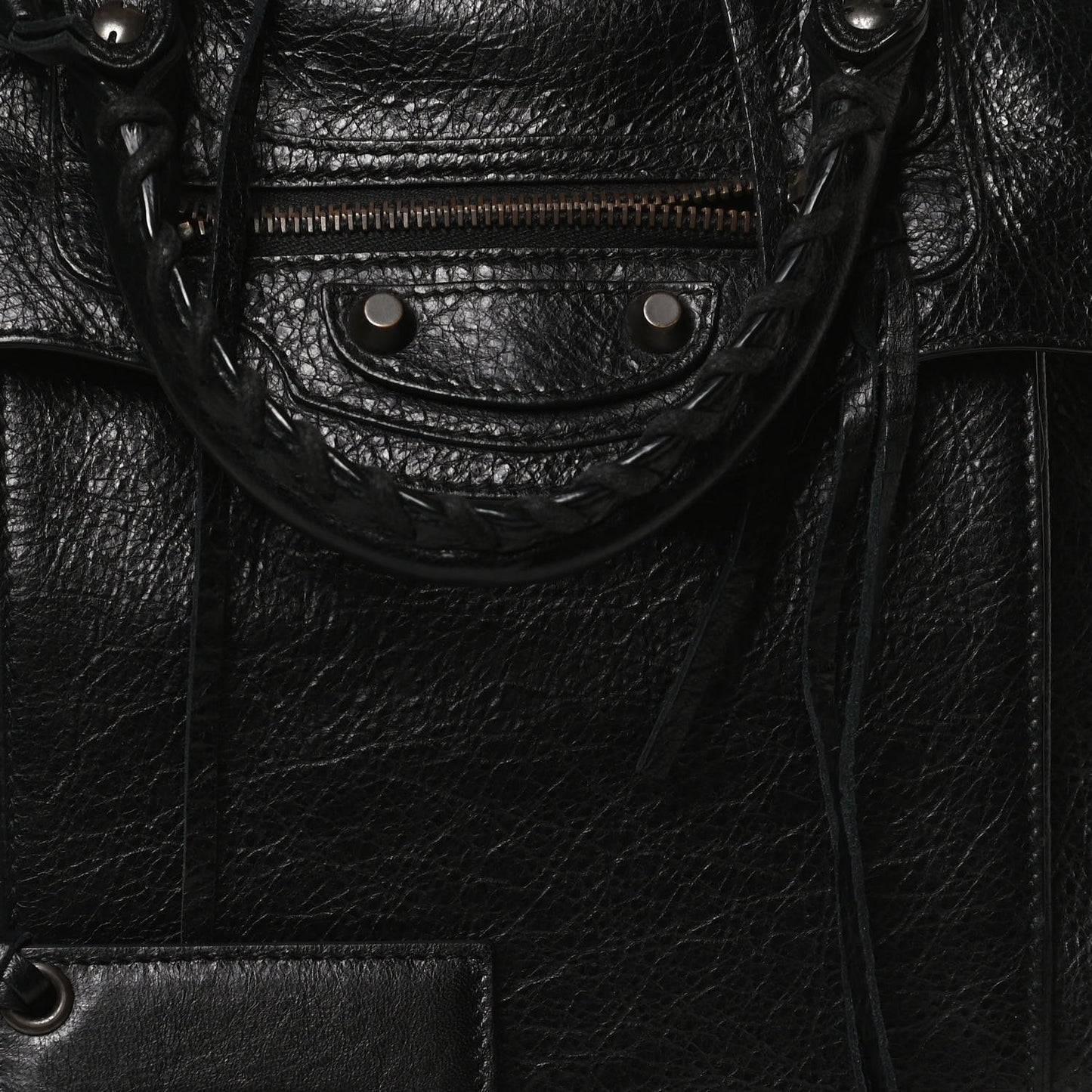 Agneau Classic Hardware Zip Traveler Backpack Black