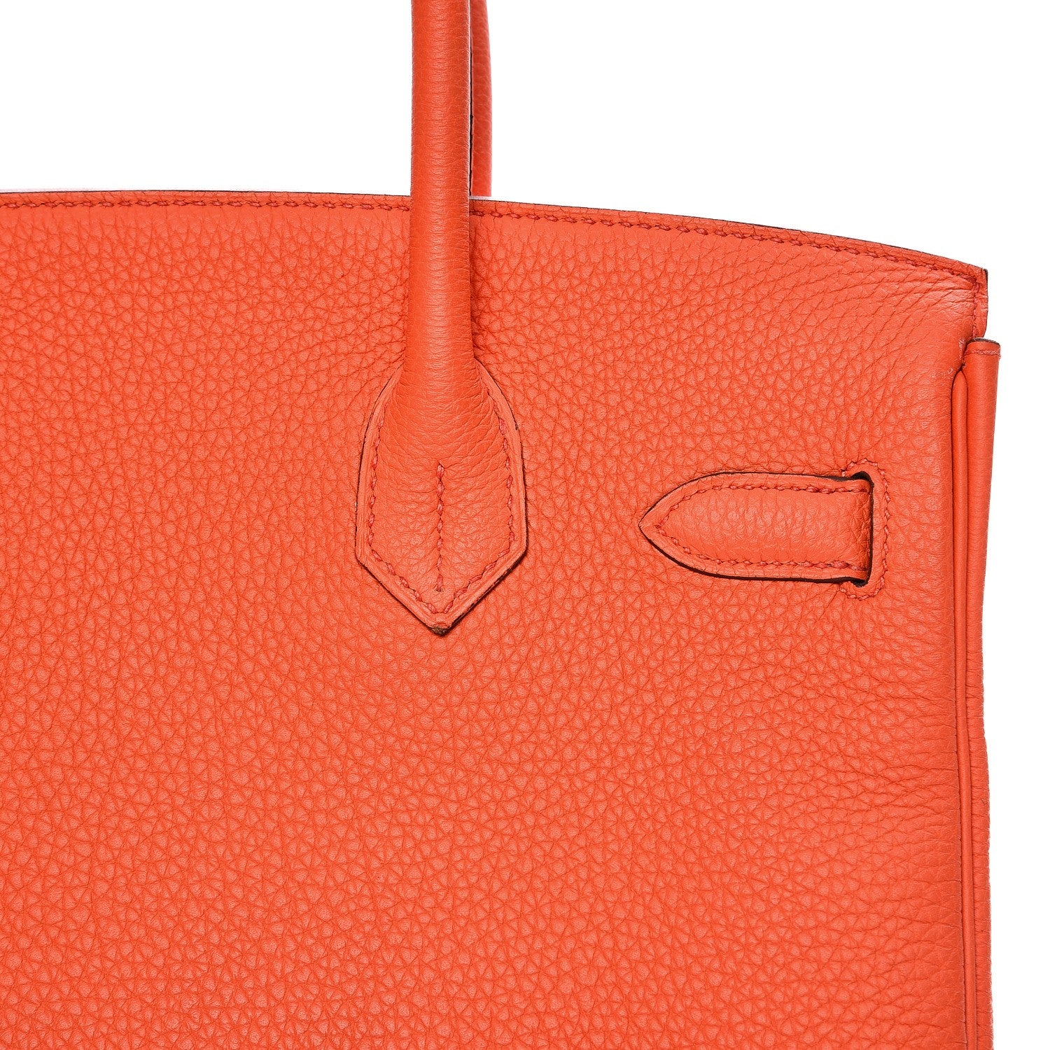 Hermes Taurillon Clemence Birkin 30 Orange Poppy 17 of 33