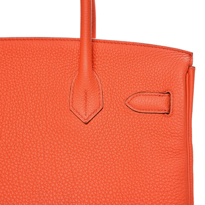 Hermes Taurillon Clemence Birkin 30 Orange Poppy 17 of 33