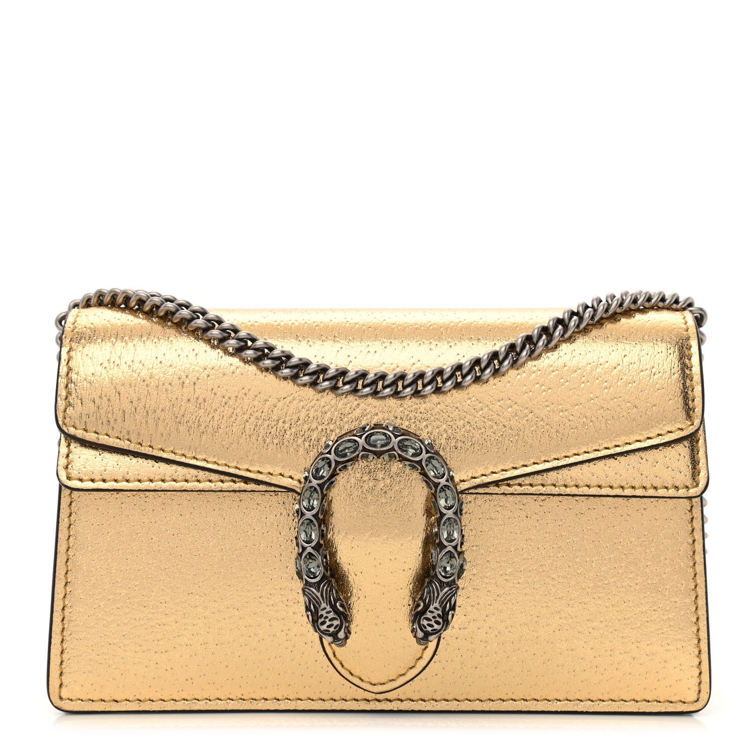 Gucci Metallic Calfskin Super Mini Dionysus Shoulder Bag Gold 1 of 10