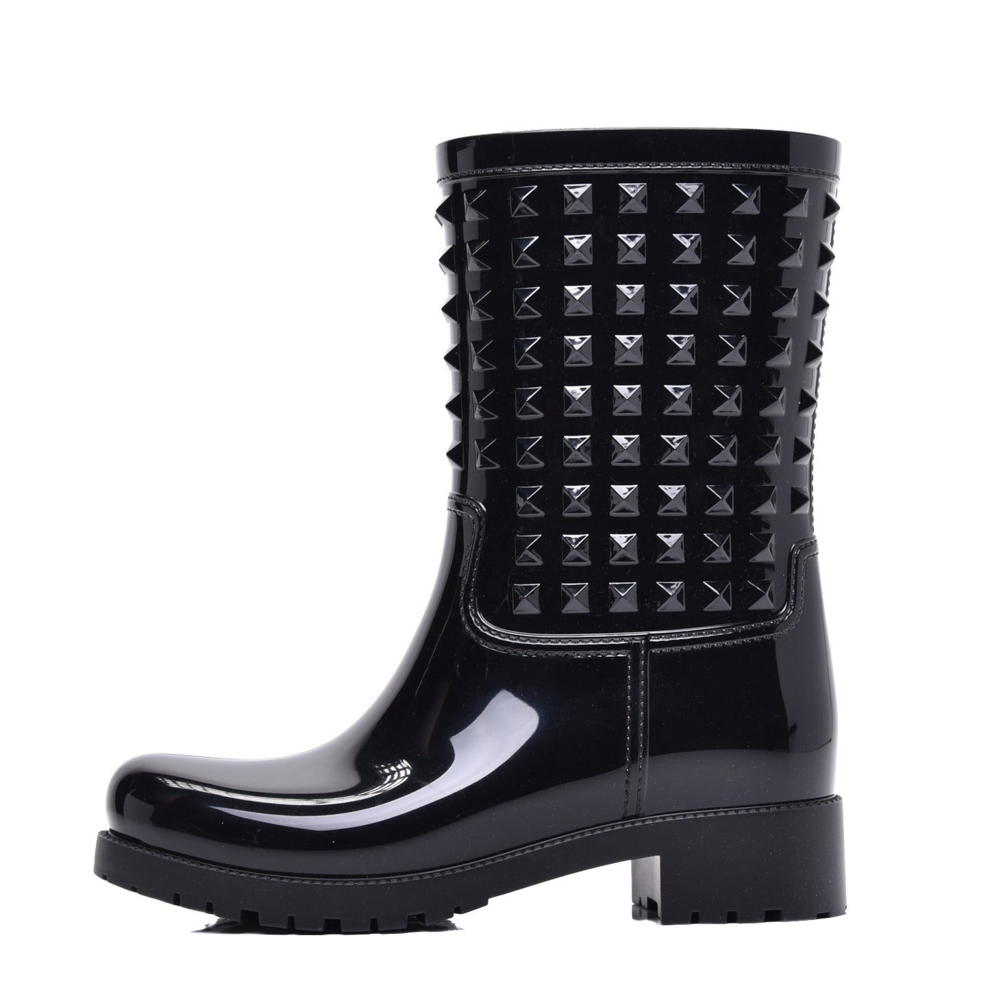 Rubber Rockstud Short Rainboots 37 Black