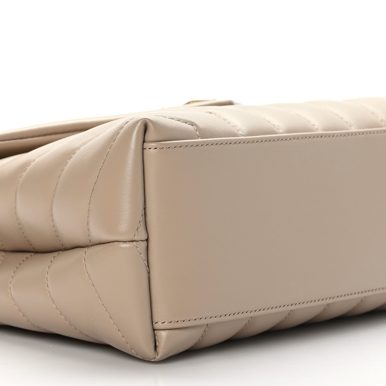Saint Laurent Calfskin Y Quilted Monogram Small Loulou Chain Satchel Dark Beige 8 of 9