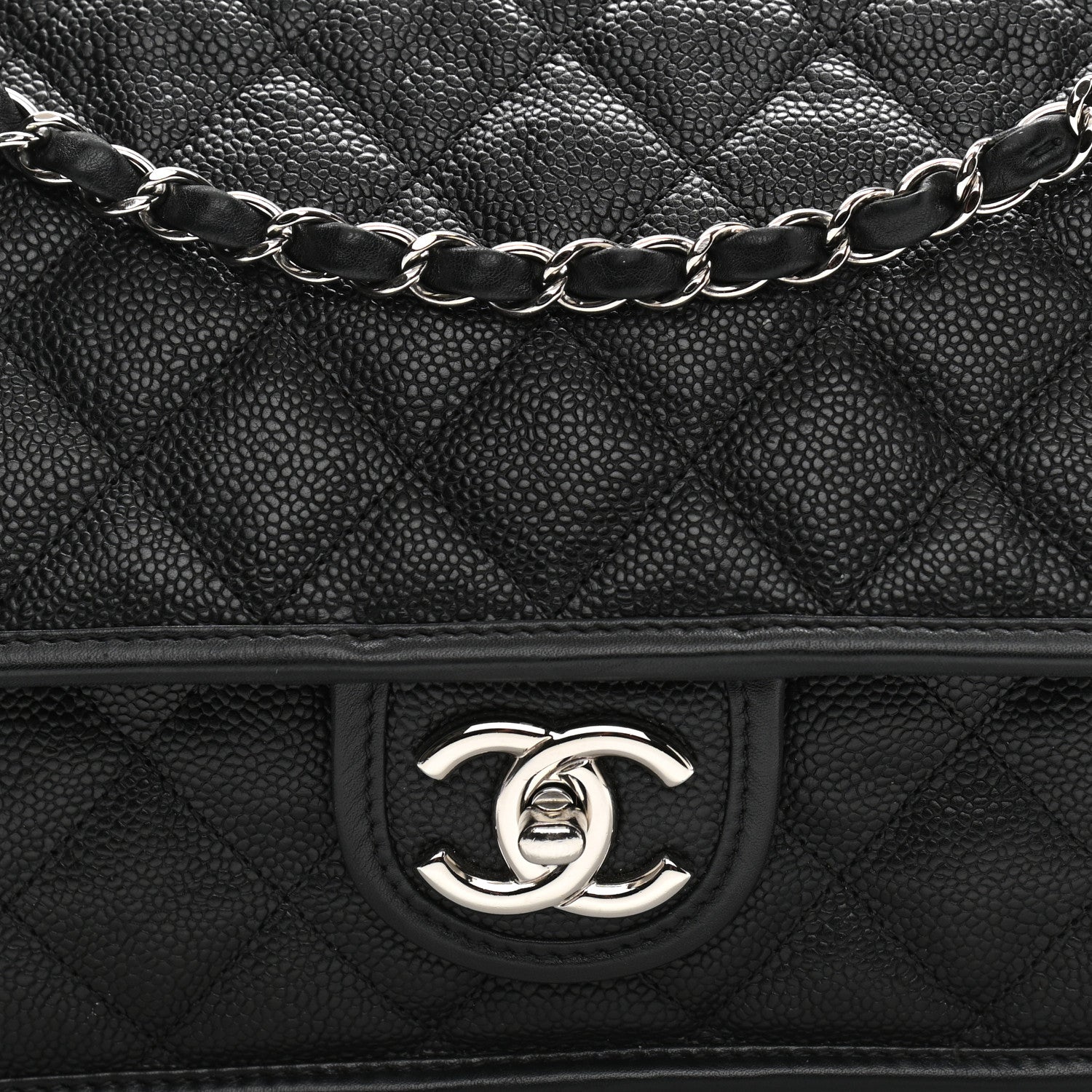 Chanel Caviar Quilted Medium French Riviera Flap Black 8 of 12
