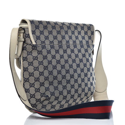 Gucci Monogram Web Crossbody Messenger White Navy 3 of 12