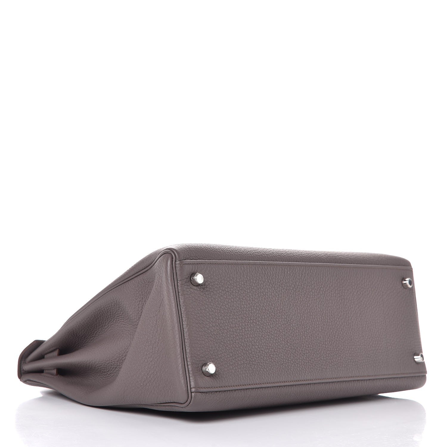 Hermes Togo Horseshoe Kelly Retourne 35 Etain Bleu Tempete 5 of 36