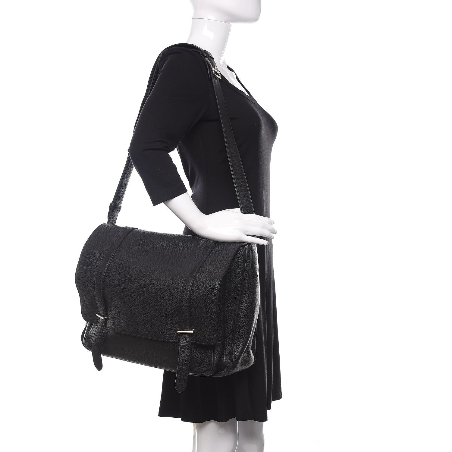 Hermes Taurillon Clemence Steve Messenger 37 Black 2 of 10