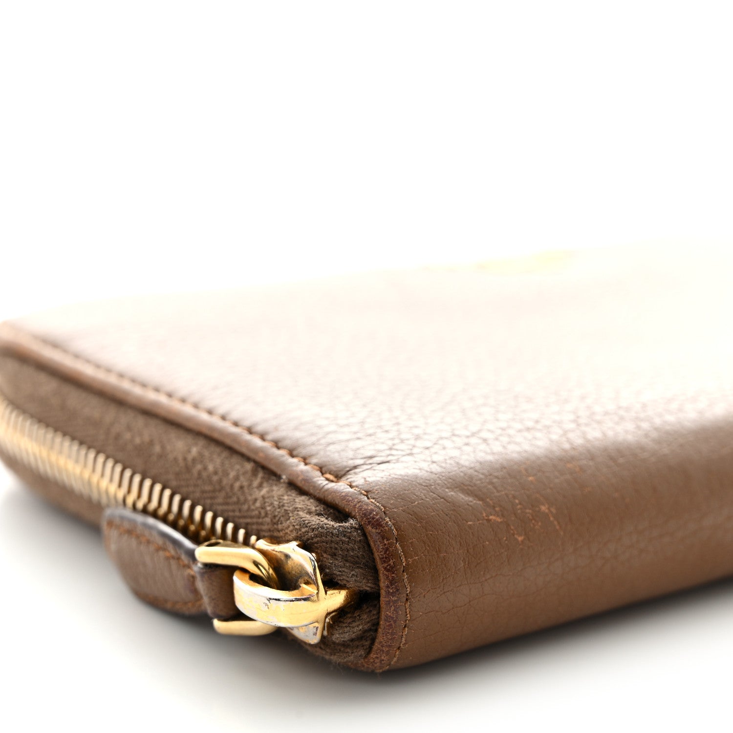 Prada Vitello Daino Zip Around Wallet Palissandro 11 of 17