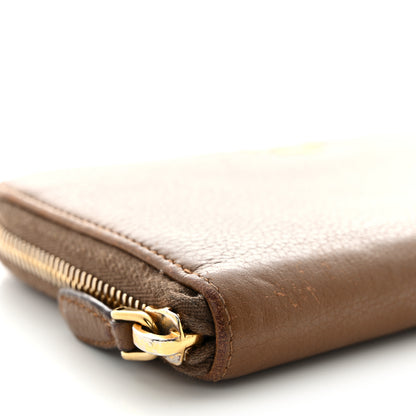 Prada Vitello Daino Zip Around Wallet Palissandro 11 of 17