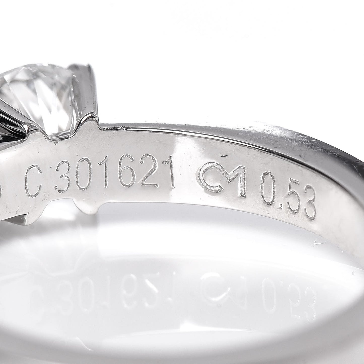 Platinum .53ct Diamond Solitaire Engagement Ring 48 4.5