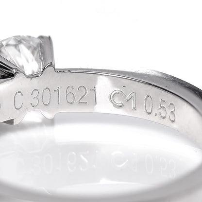 Cartier Platinum .53ct Diamond Solitaire Engagement Ring 48 4.5 6 of 8