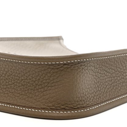 Hermes Taurillon Clemence Amazone Sangle Cavale Evelyne TPM Etoupe Gris Pale 10 of 11
