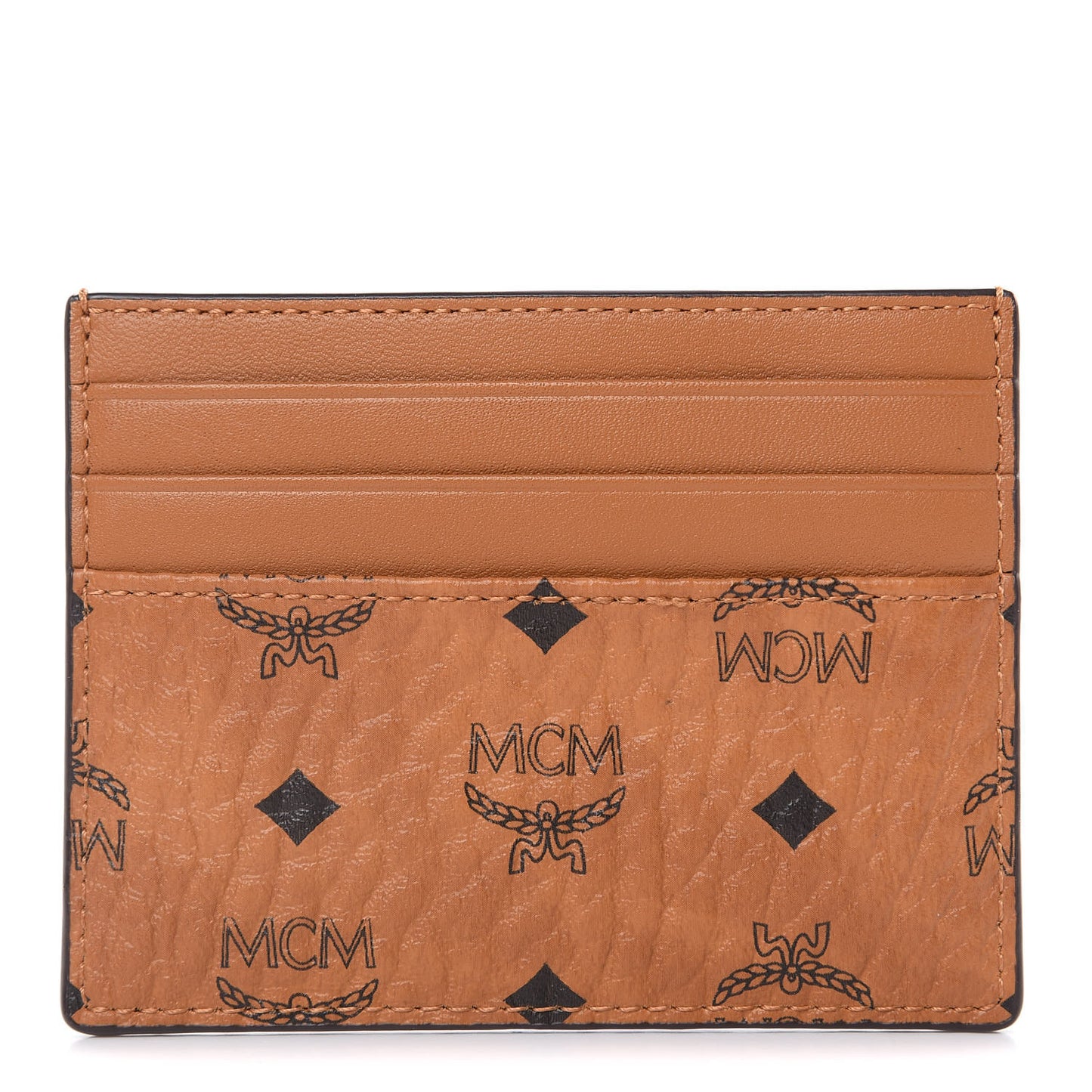 Visetos Money Clip Card Case Cognac