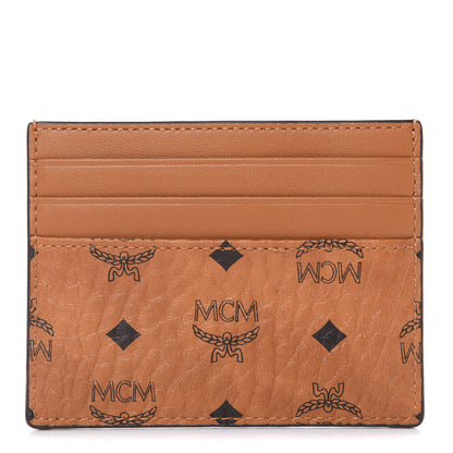 MCM Visetos Money Clip Card Case Cognac 1 of 7