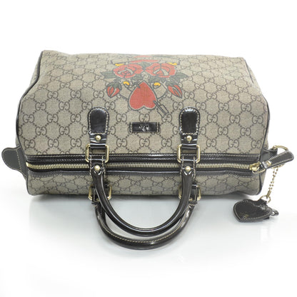 Gucci GG Plus Monogram Tattoo Heart Medium Joy Boston Dark Brown 6 of 9