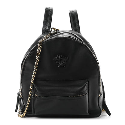 Versace Calfskin Palazzo Medusa Chain Backpack Black 1 of 16