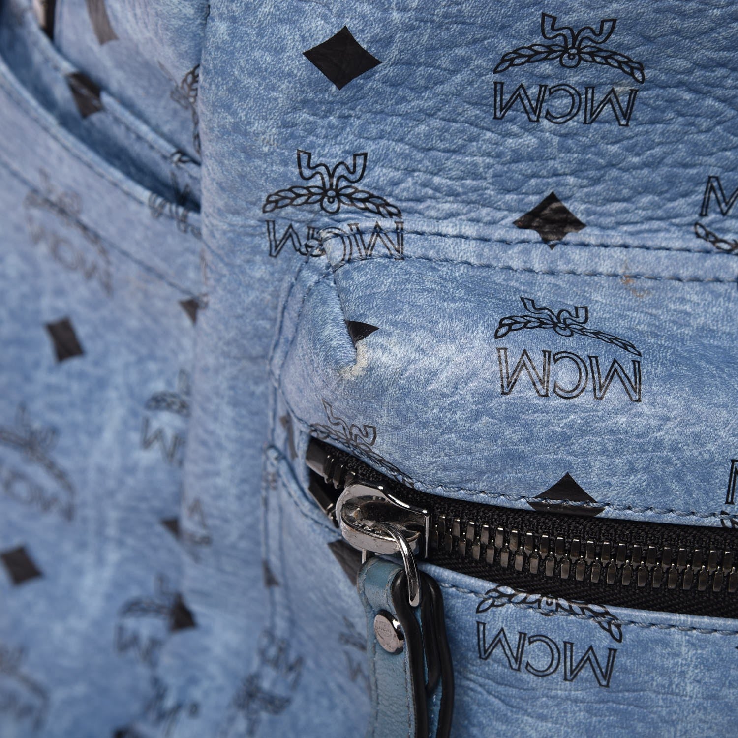 MCM Visetos Medium Stark Backpack Light Blue 15 of 15