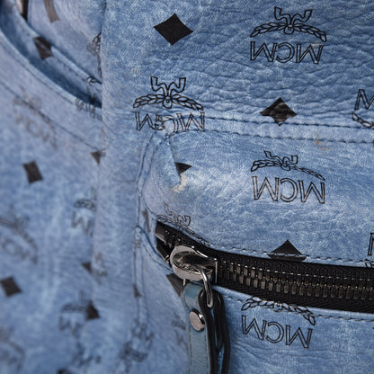 MCM Visetos Medium Stark Backpack Light Blue 15 of 15