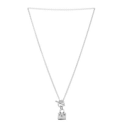 Hermes Sterling Silver Birkin Amulette Pendant Necklace 3 of 4