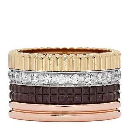 Boucheron 18K Pink Yellow White Gold Diamond PVD Large Quatre Classique Ring 51 5.75 3 of 6