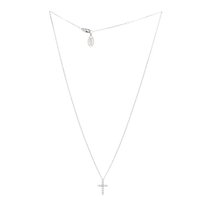 Cartier 18K White Gold Diamond Symbols Cross Pendant Necklace 3 of 6
