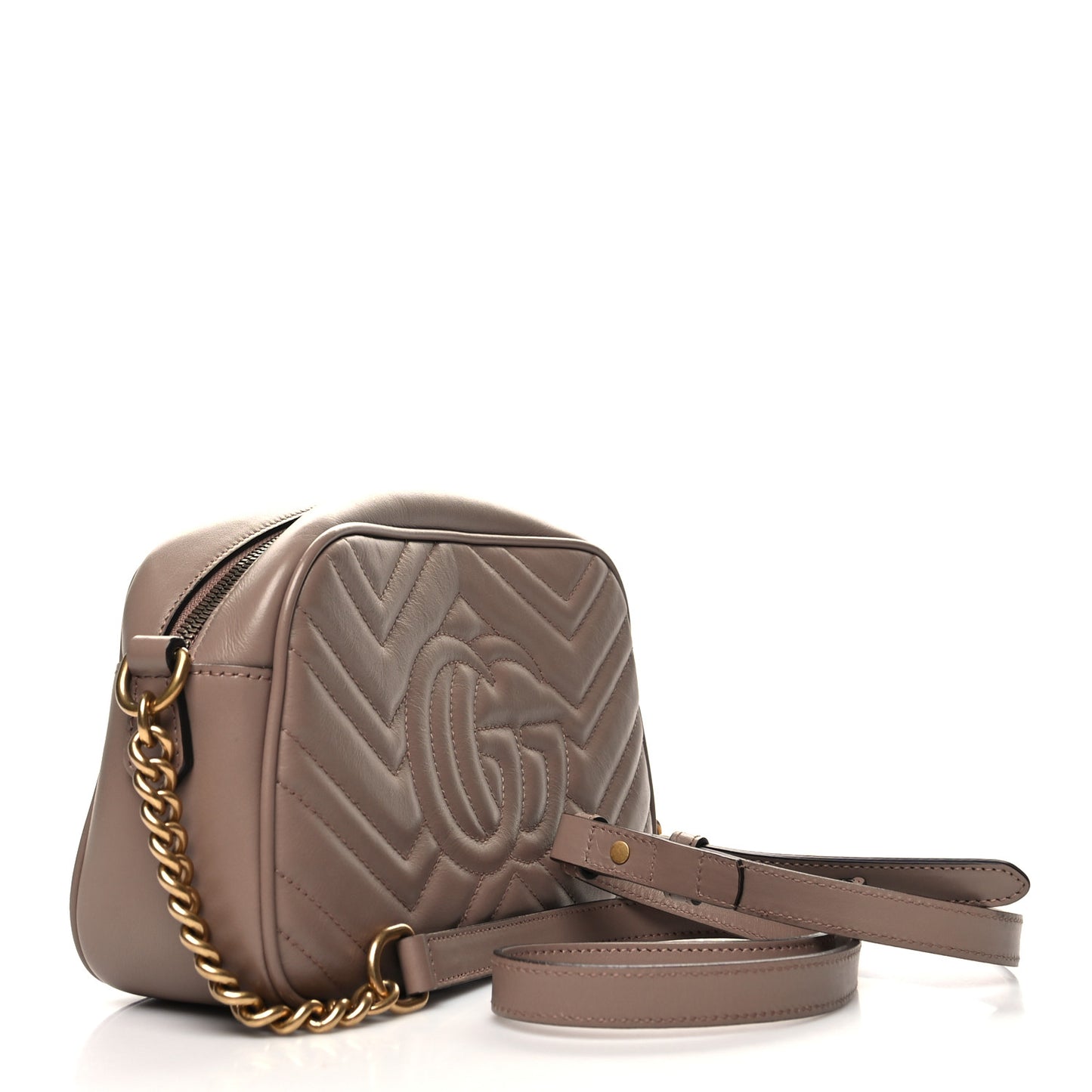 Calfskin Matelasse Small GG Marmont Chain Shoulder Bag Porcelain Rose