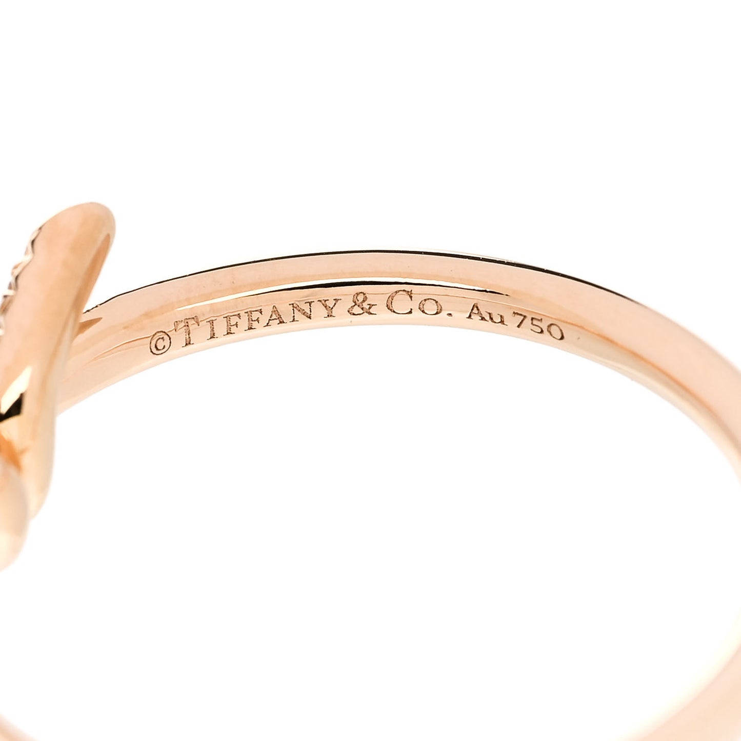 18K Rose Gold Diamond Small Knot Ring 55 7.25