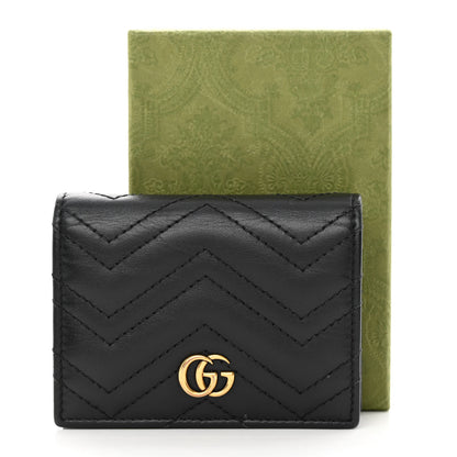 Gucci Calfskin Matelasse GG Marmont Card Case Wallet Black 14 of 14