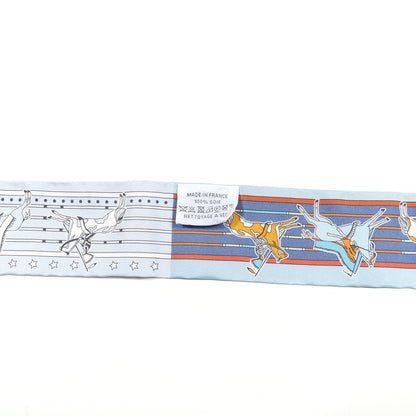 Hermes Silk Pani La Shar Pawnee Twilly Ciel Orange White 2 of 5