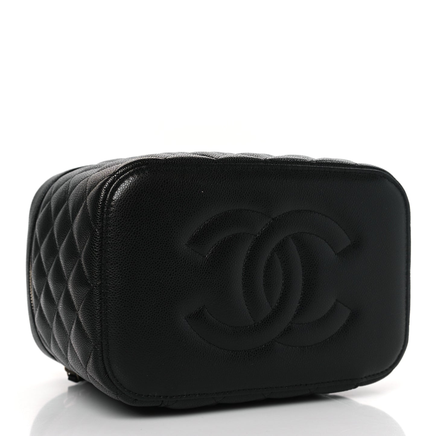 Caviar Quilted Large Vanity Pouch Black