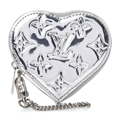 Louis Vuitton Monogram Miroir Heart Coin Purse Silver 1 of 6