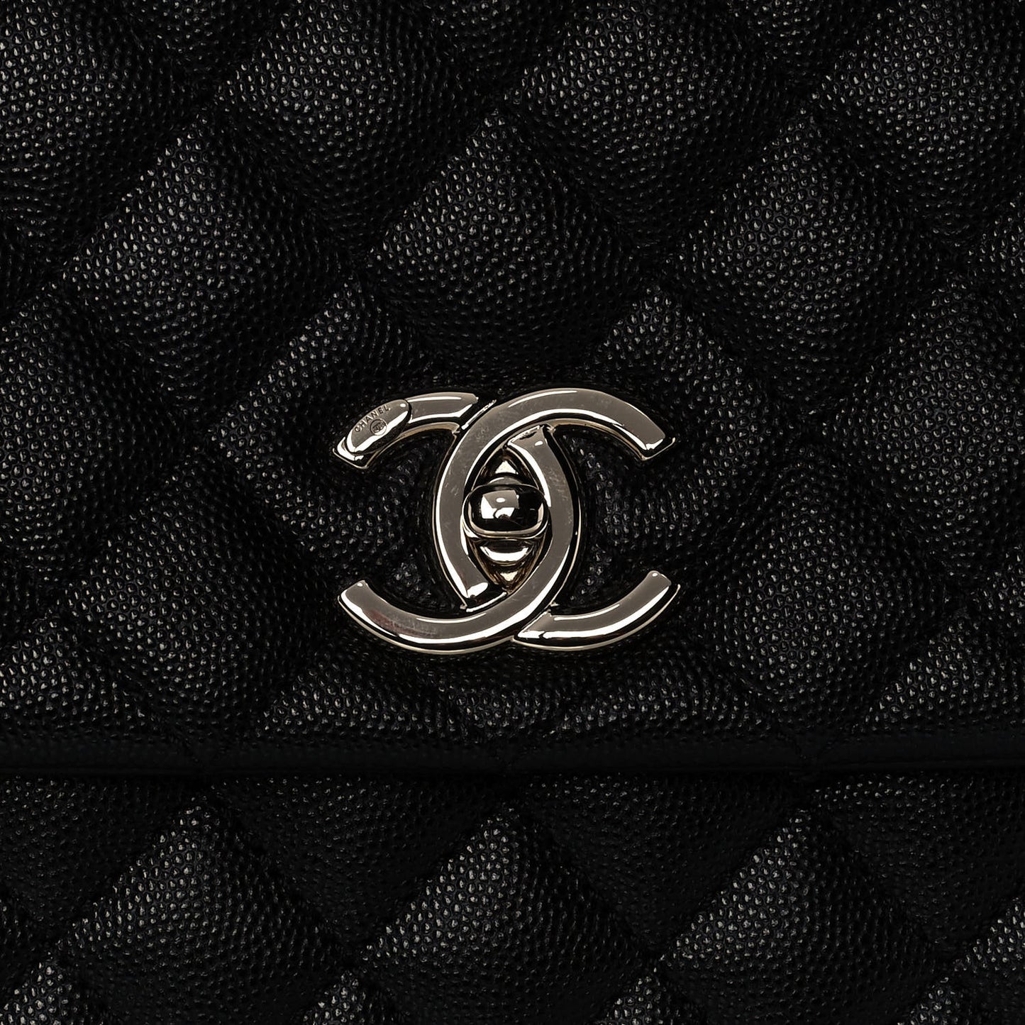 Caviar Quilted Medium Coco Handle Flap Black