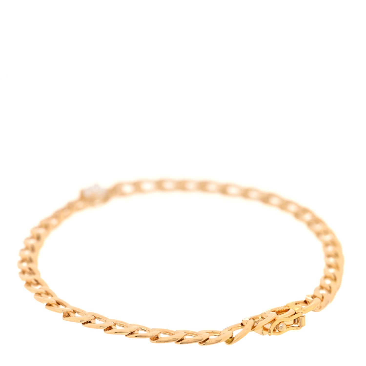 Anita Ko 18K Yellow Gold Diamond Round Center Medium Cuban Link Bracelet 2 of 4