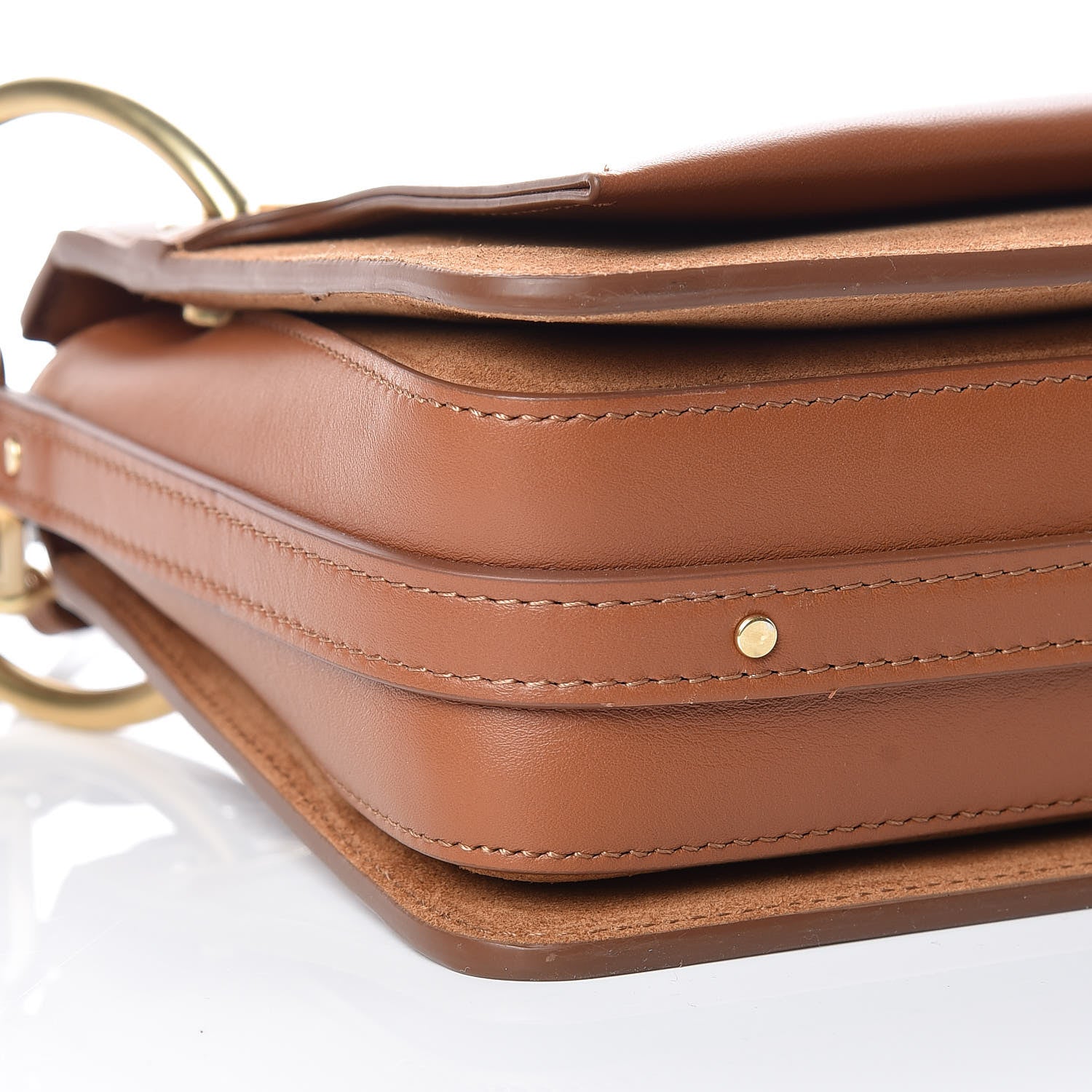 Chloe Calfskin Suede Small Roy Bag Caramel 9 of 10