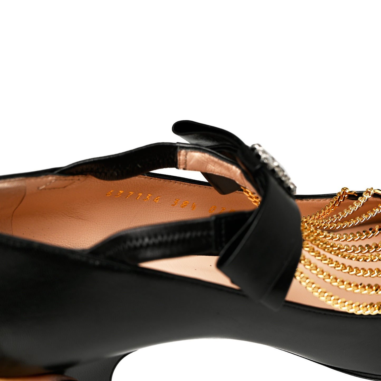 Nappa Crystal Bonny Bow Mary Jane Pumps 38.5 Black