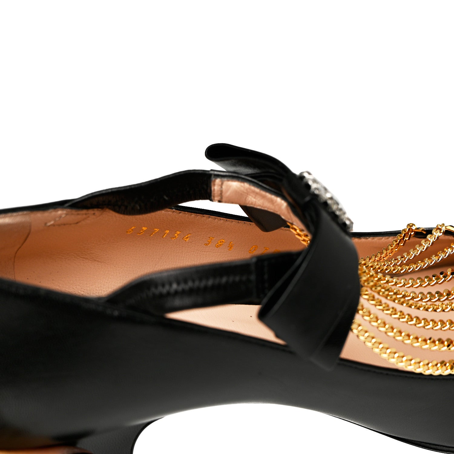 Gucci Nappa Crystal Bonny Bow Mary Jane Pumps 38.5 Black 8 of 9