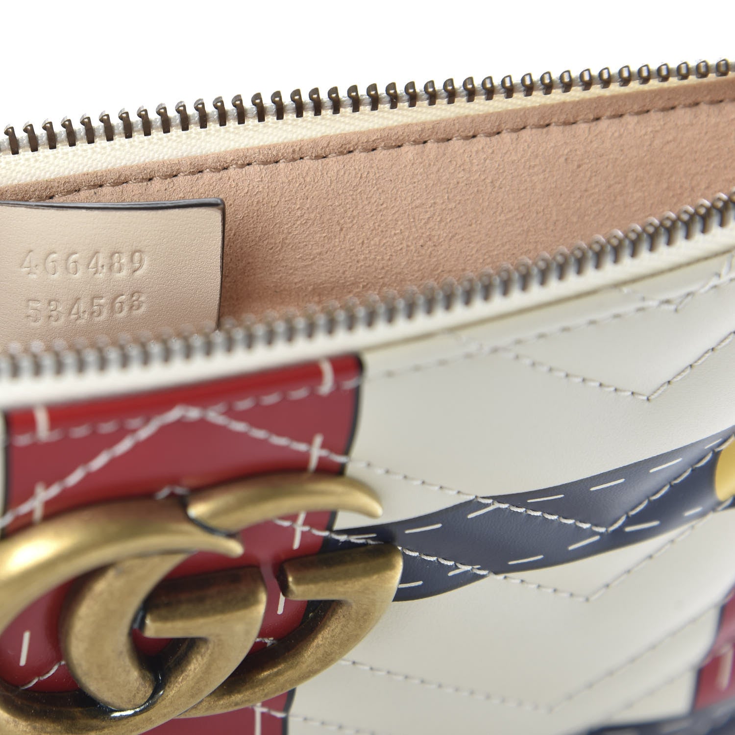 Gucci Calfskin Matelasse Trompe L'Oeil Print GG Marmont Zip Pouch White 9 of 11