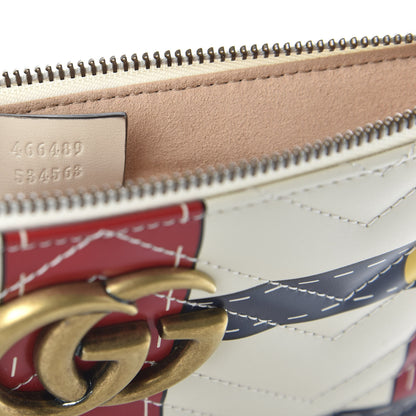Gucci Calfskin Matelasse Trompe L'Oeil Print GG Marmont Zip Pouch White 9 of 11