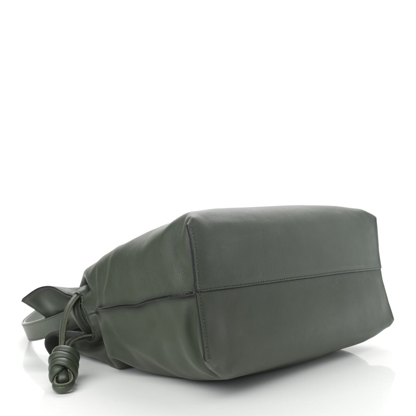 Calfskin Large Flamenco Knot Bag Khaki