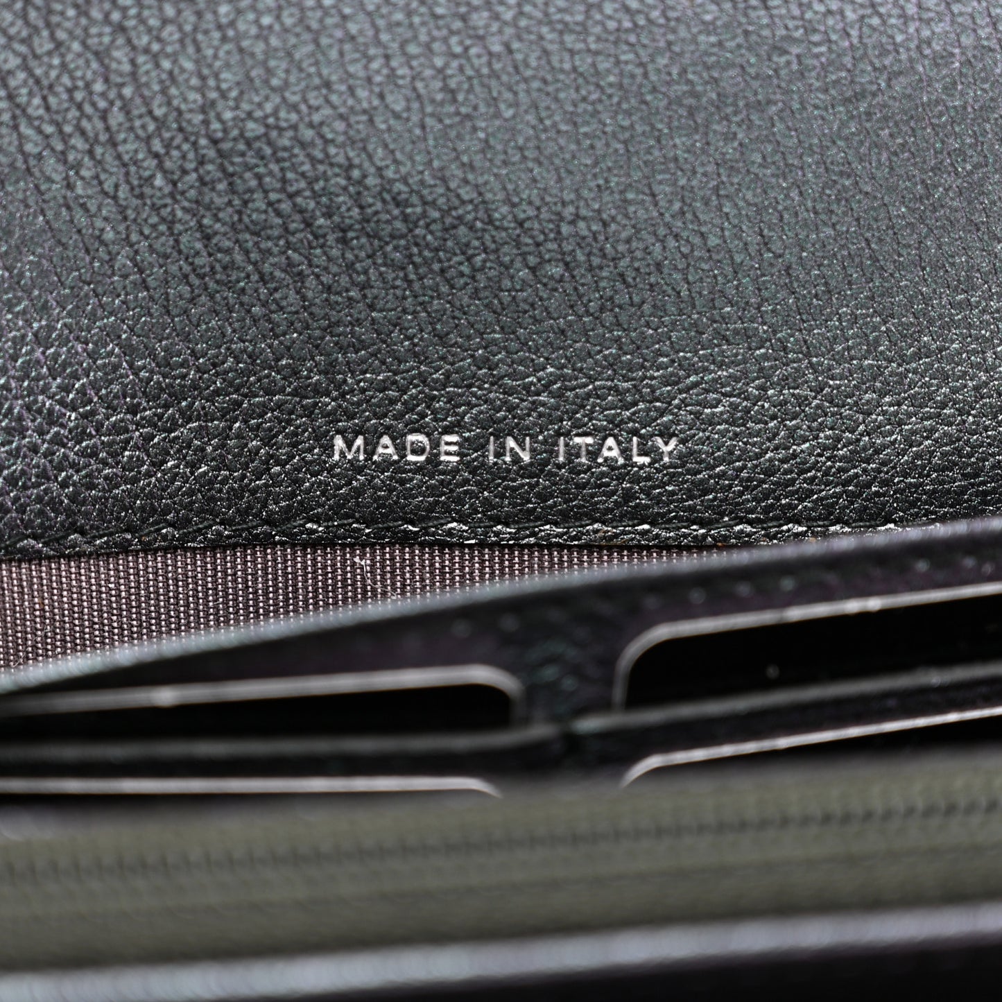 Iridescent Goatskin Quilted Large Flap Wallet Purple