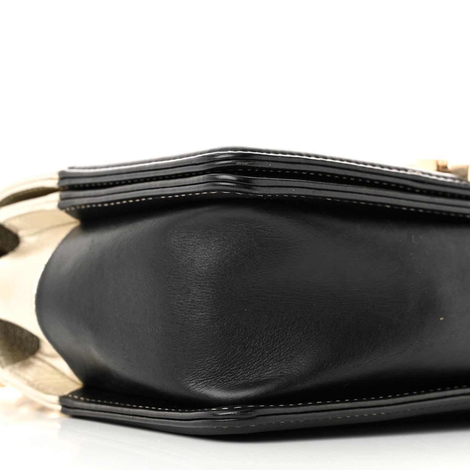 Chanel Metallic Goatskin Calfskin Medium Boy Flap Gold Black 9 of 15