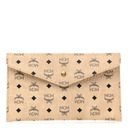 MCM Visetos Envelope Clutch Beige 1 of 8