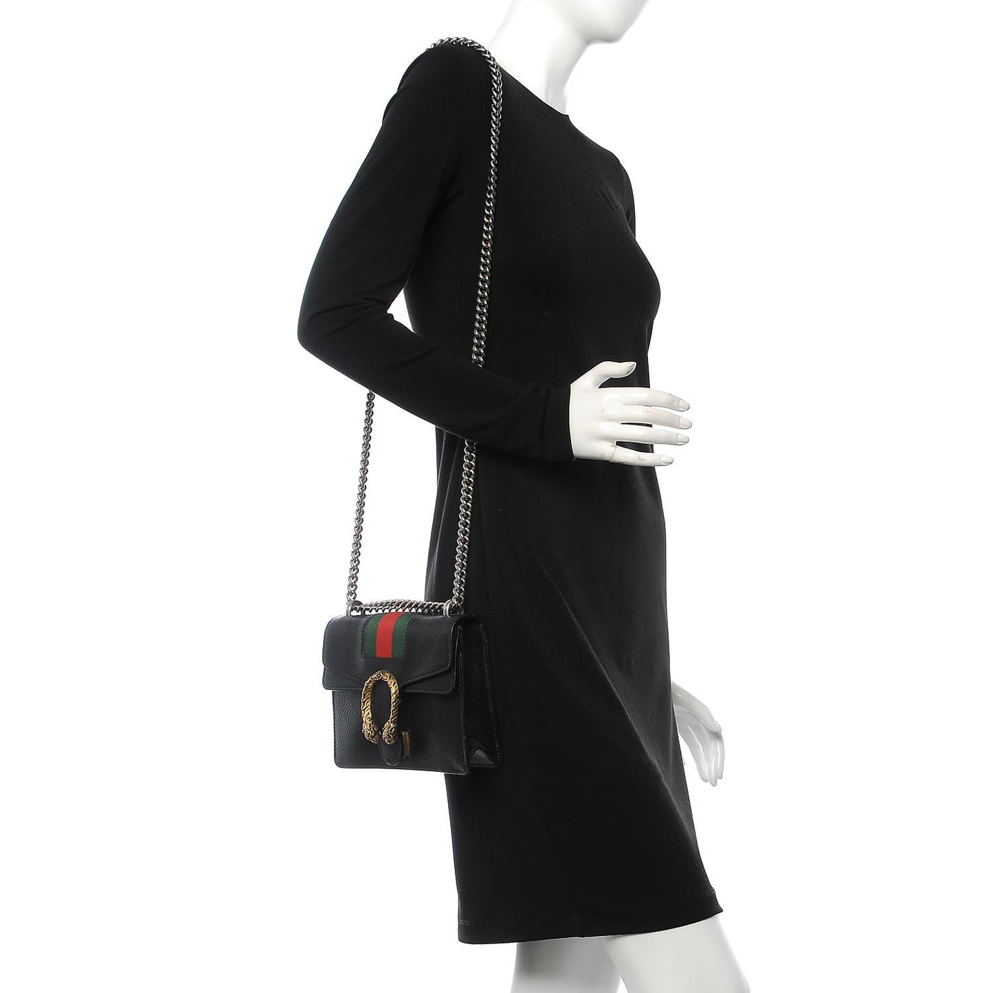 Calfskin Web Mini Dionysus Shoulder Bag Black