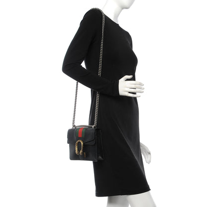 Gucci Calfskin Web Mini Dionysus Shoulder Bag Black 2 of 13