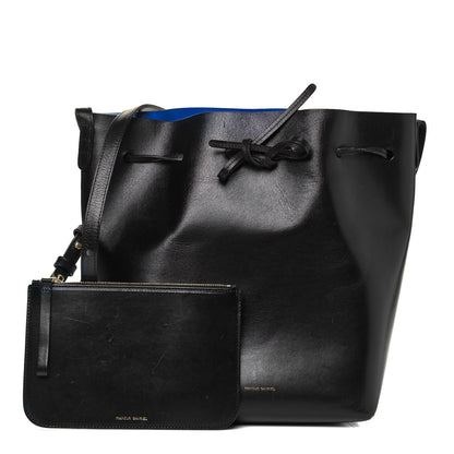 Mansur Gavriel Vegetable Tanned Calfskin Bucket Bag Black Royal 1 of 9