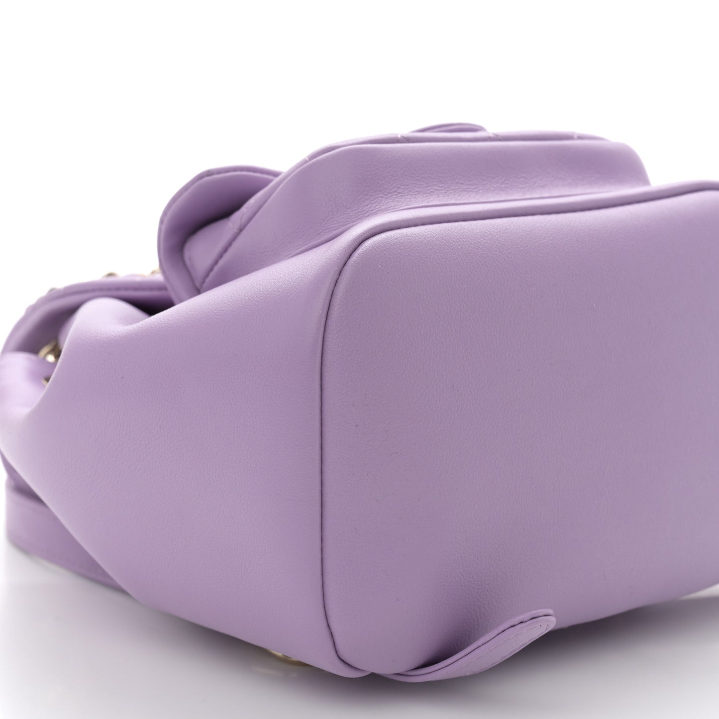 Lambskin Quilted Small Duma Drawstring Backpack Light Purple