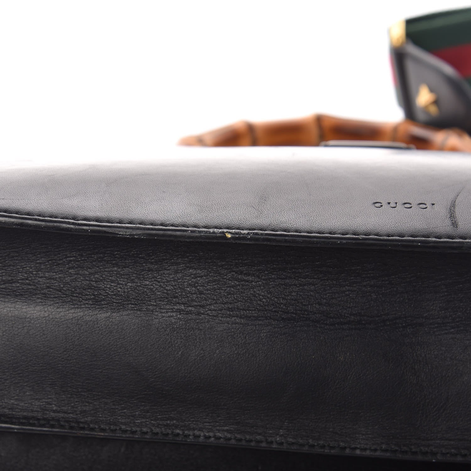 Gucci Calfskin Bamboo Web Large Dionysus Top Handle Bag Black Bright Evergreen Hibiscus Red 28 of 32