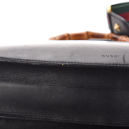 Gucci Calfskin Bamboo Web Large Dionysus Top Handle Bag Black Bright Evergreen Hibiscus Red 28 of 32
