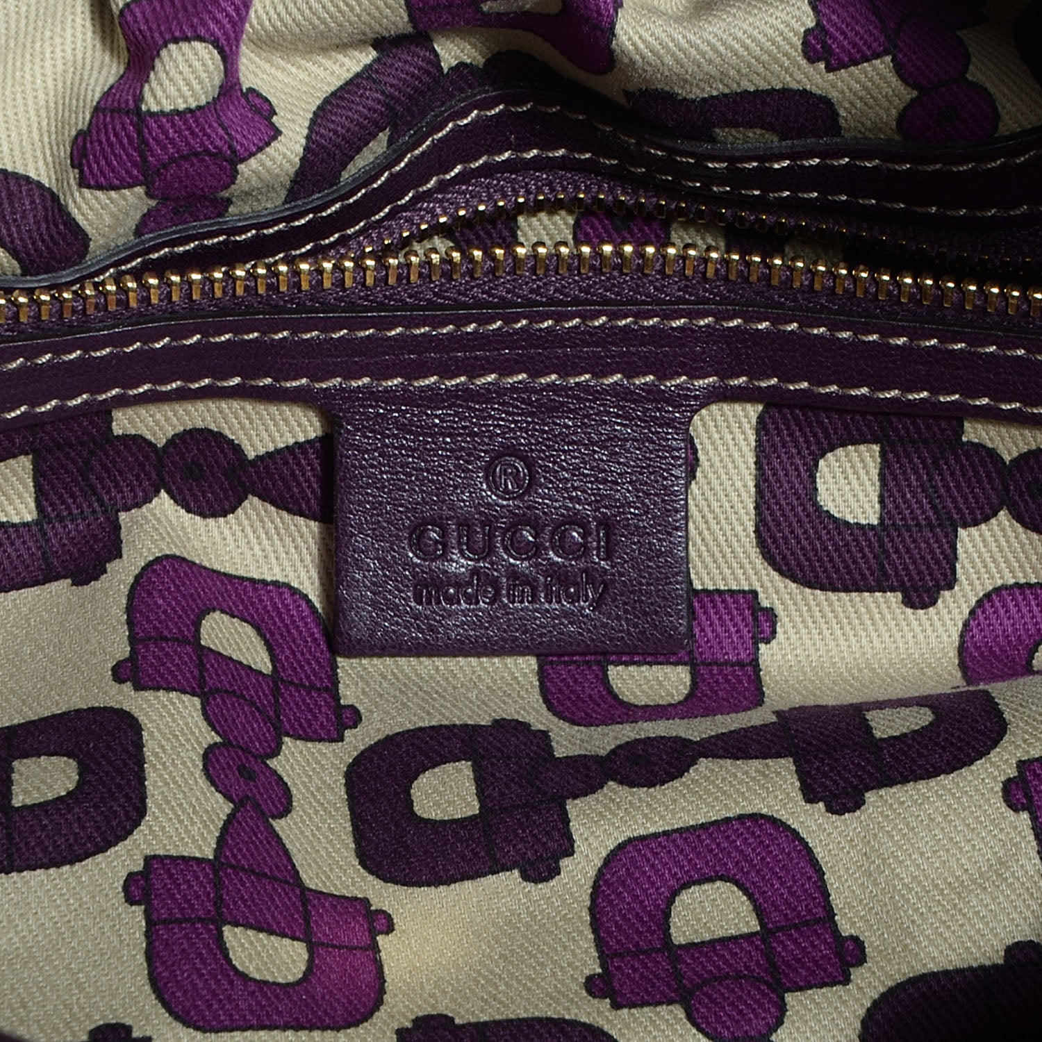 Gucci Guccissima Studded Medium Pelham Shoulder Bag Purple 6 of 7